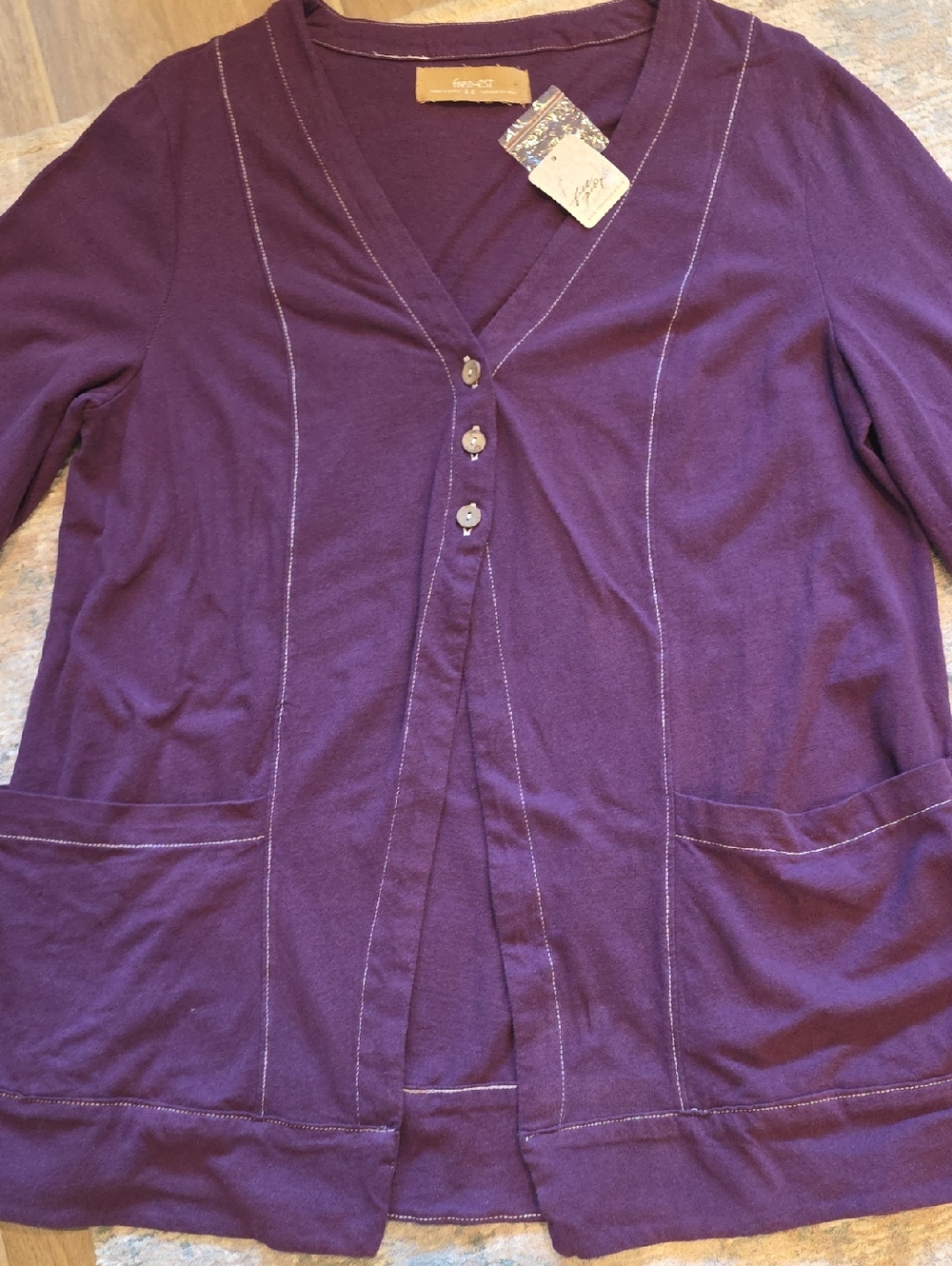 Free People 3 Button-Front Cardigan